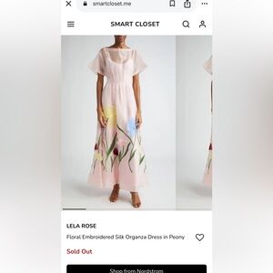 Lela Rose Pink Floral Embroidered Maxi Dress sold out
